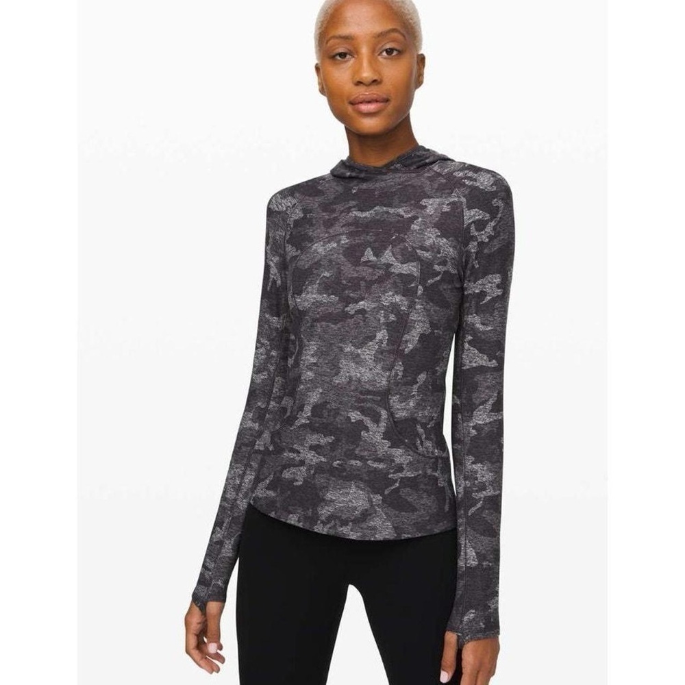 Lululemon | On Repeat Rulu Hoodie | Incognito Camo HTR Black | Size 8